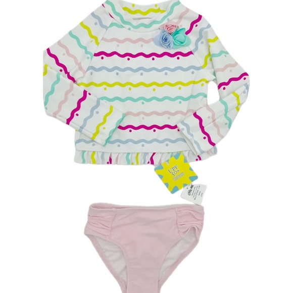 Little Me Rashguard & Bottoms with Gymboree hat - Picture 2 of 7